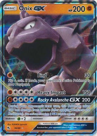 Pokemon Card - Onix GX - Ultra Rare - Hidden Fates - 36/68