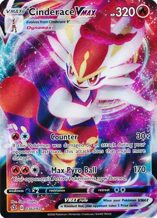 Pokemon Card - Cinderace Vmax - Ultra Rare - Rebel Clash - 036/192