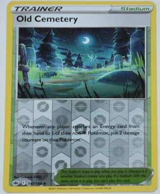 Pokemon Card - Old Cemetary - Reverse holo Uncommon - Chilling Reign - 147/198