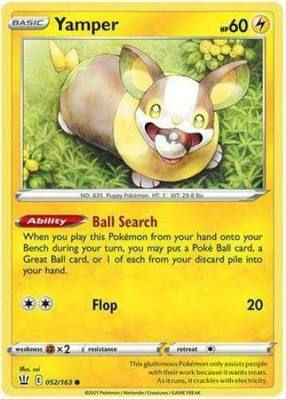 Pokemon Card - Yamper - Common - Battle Styles - 052/163