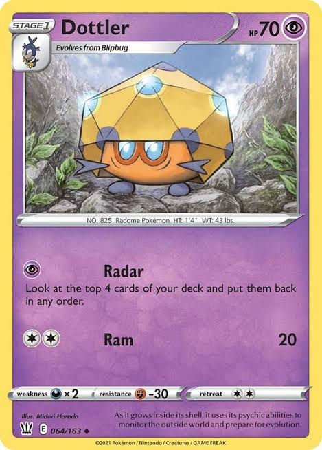 Pokemon Card - Dottler - Uncommon - Battle Styles - 064/163
