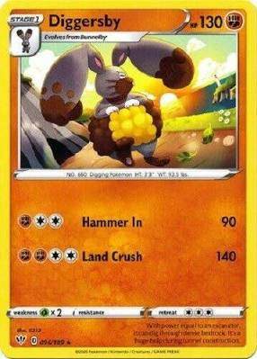 Pokemon Card - Diggersby - Rare - Darkness Ablaze - 096/189