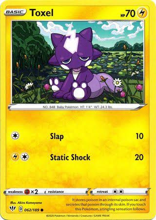 Pokemon Card - Toxel - Common - Darkness Ablaze - 062/189