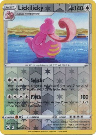 Pokemon Card - Lickilicky - Reverse holo Rare - Battle Styles - 114/163