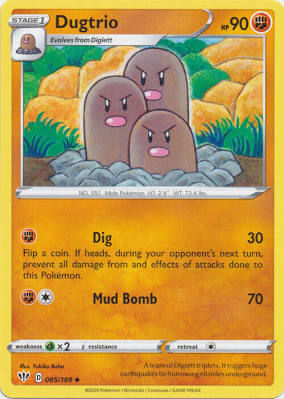 Pokemon Card - Dugtrio - Uncommon - Darkness Ablaze - 085/189