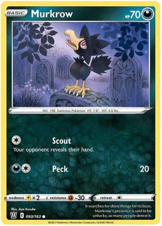 Pokemon Card - Murkrow - Common - Battle Styles - 093/163