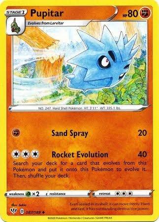 Pokemon Card - Pupitar - Uncommon - Darkness Ablaze - 087/189
