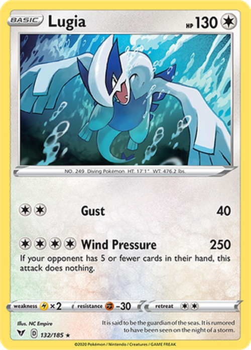 Pokemon Card - Lugia - Holo Rare - Vivid Voltage - 132/185