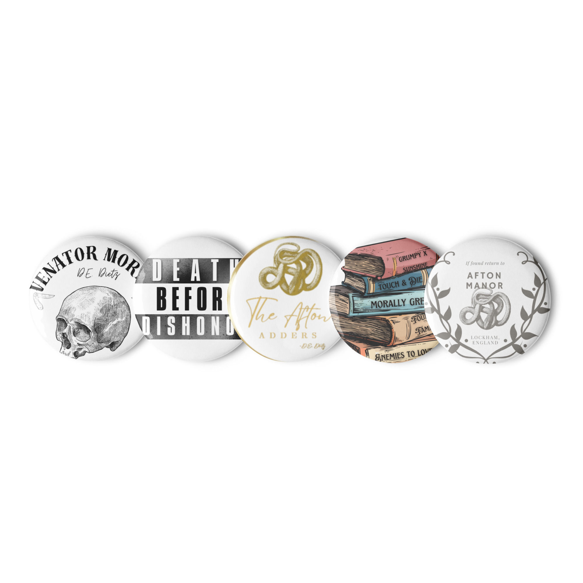 Set of pin buttons