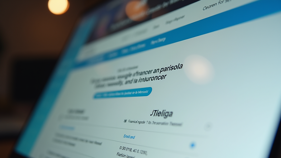 Eye-level view of a financial comparison website interface