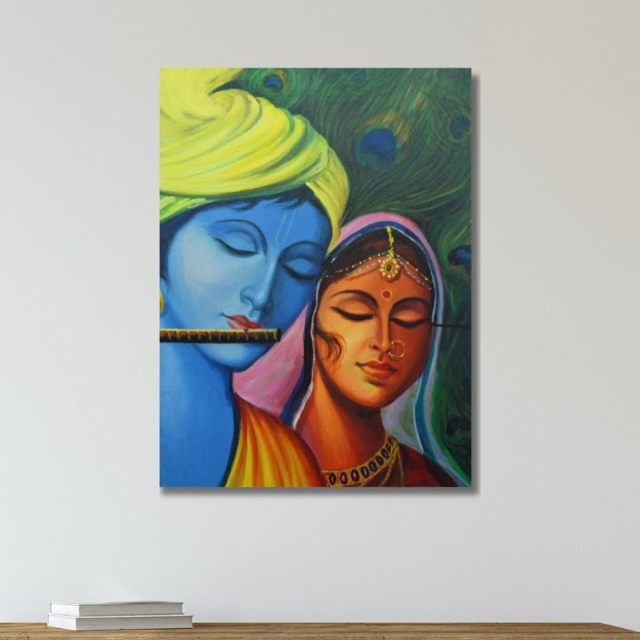 Thumbnail: shop Radha Krishna Canvas Painting in Mumbai