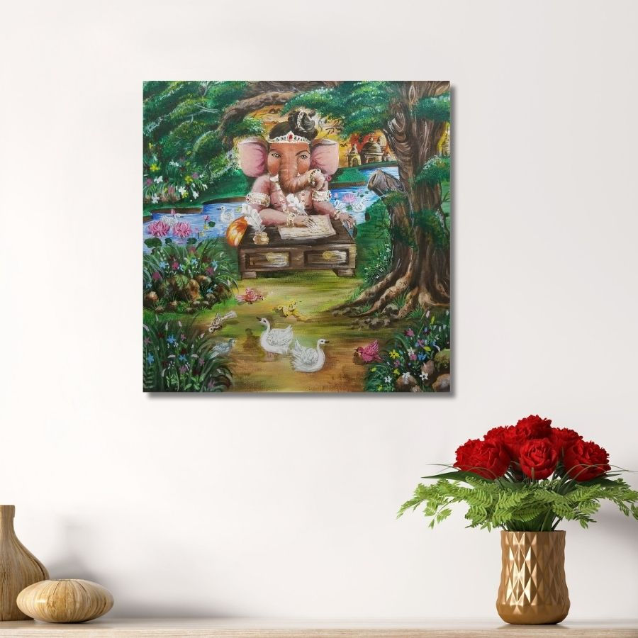 Thumbnail: handmade Ganesha Artwork painting