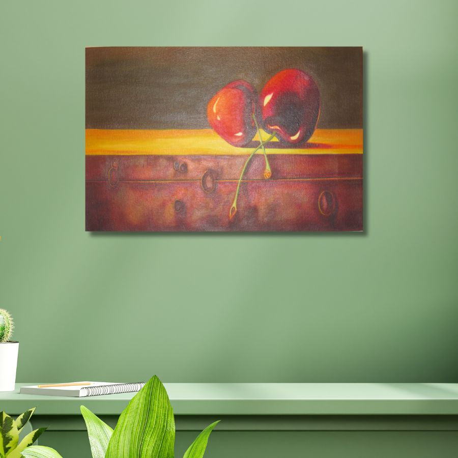 Thumbnail: original Cherry On A Table Painting for wall