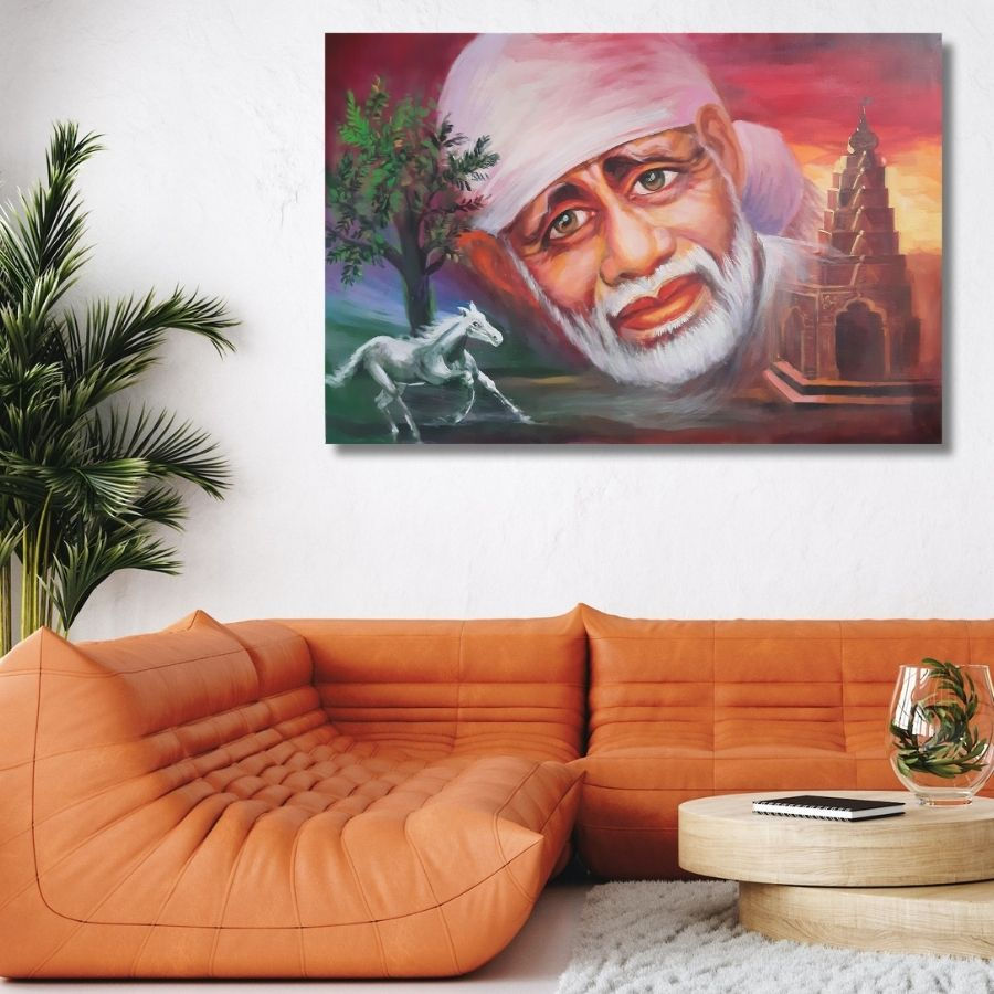Thumbnail: Famous Sai Baba Abstract Painting for Wall
