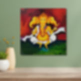 Creative Ganesha Painting on Canvas