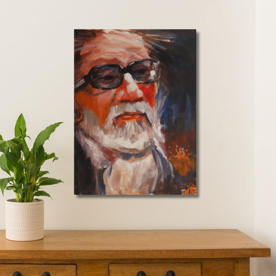 Thumbnail: handmade Balasaheb Thakre Acrylic Painting by Indian Artist