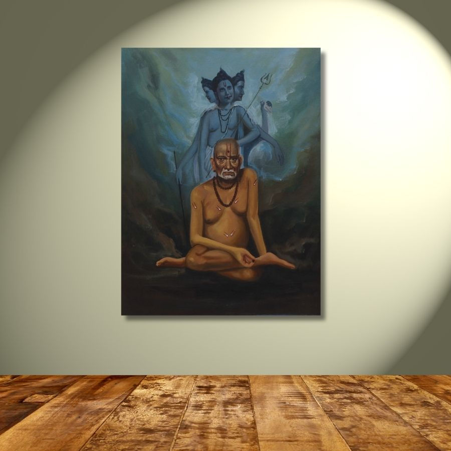 Thumbnail: famous Shree Swami Samarth Painting with frame