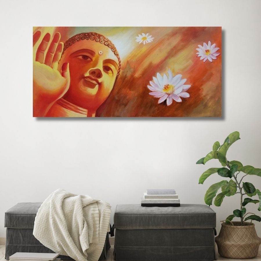 Thumbnail: shop buddha canvas art painting in Mulund