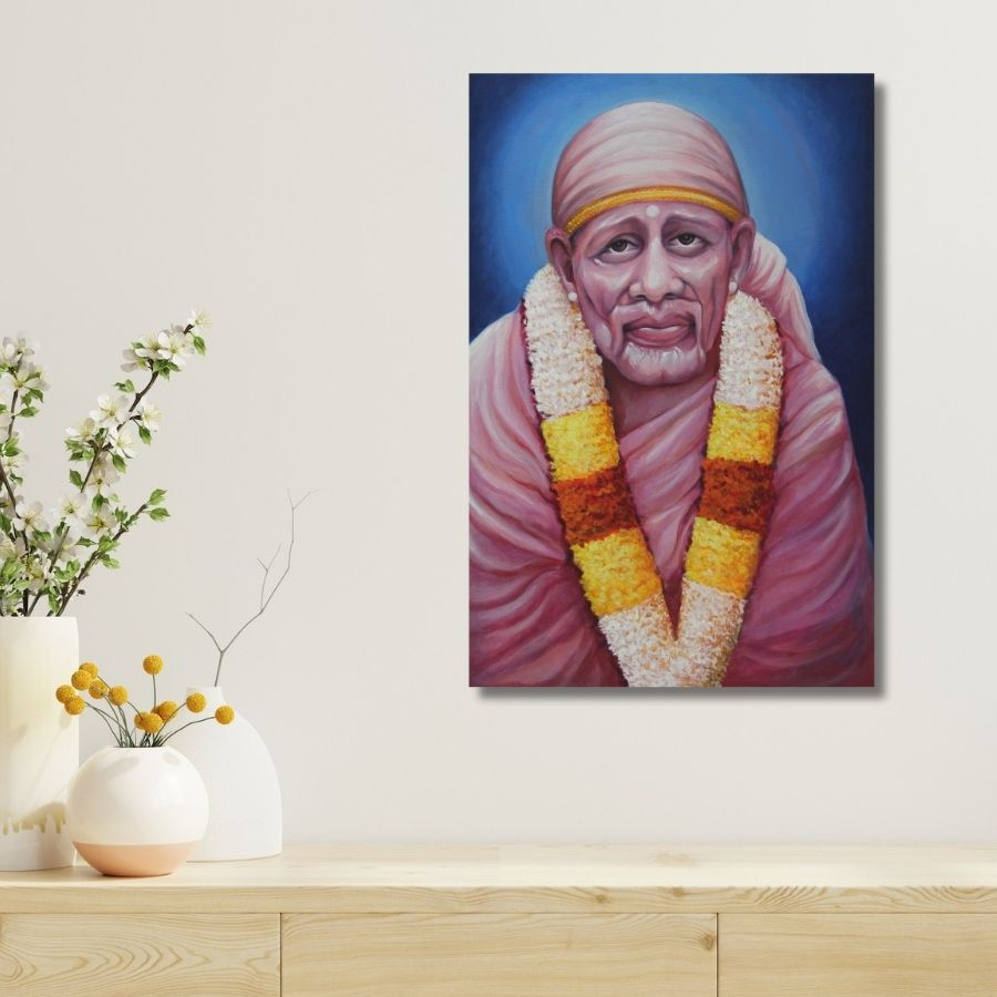 Thumbnail: Handmade Sai Baba Ki Painting by Indian Artist