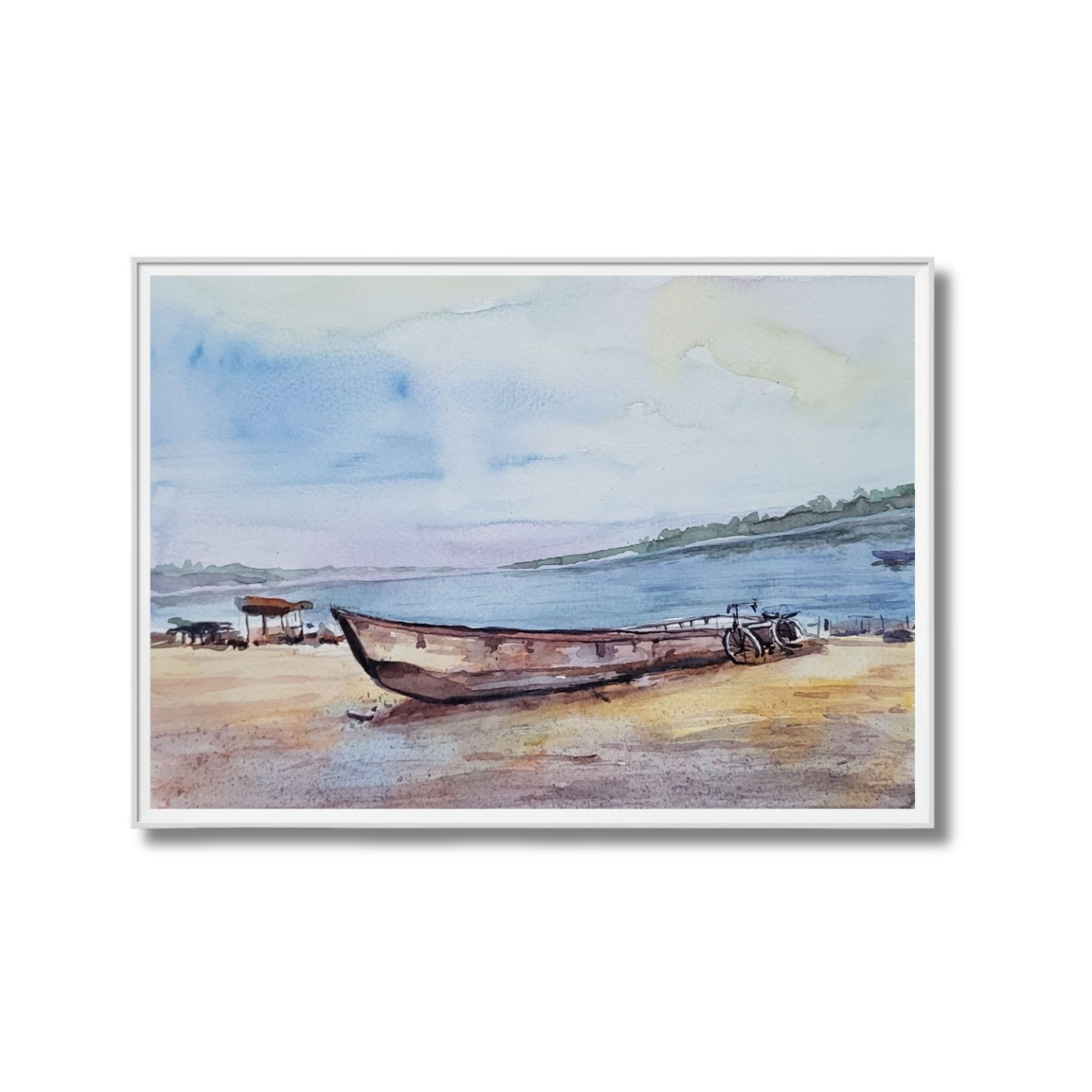 Boats At Rest Watercolour Painting