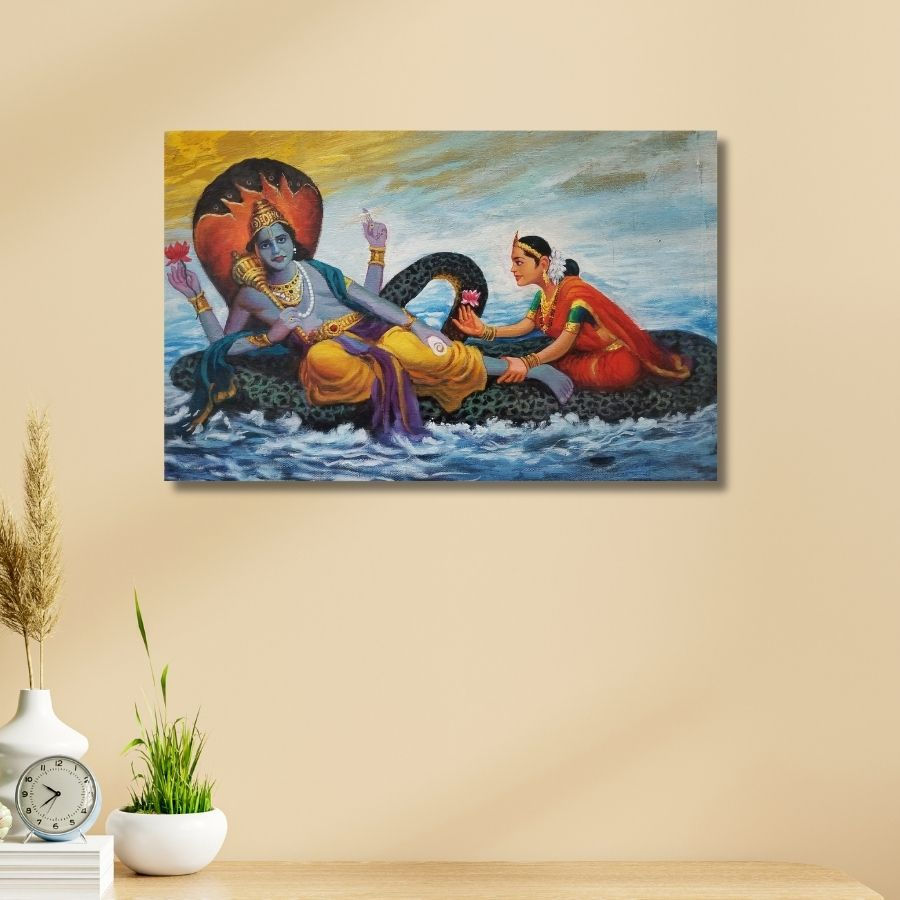 Thumbnail: shop Vishnu Lakshmi Painting in Mumbai