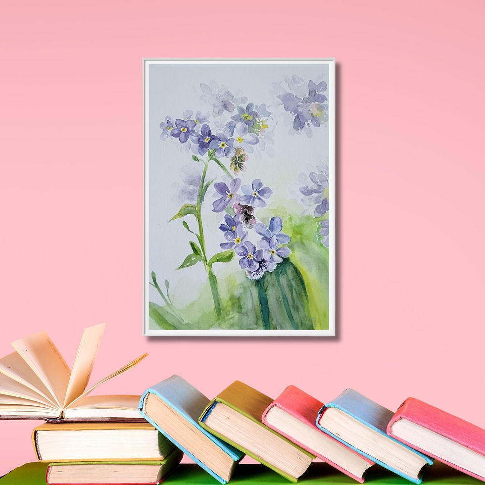 Thumbnail: Violet Glow Watercolor Flowers Painting artworks