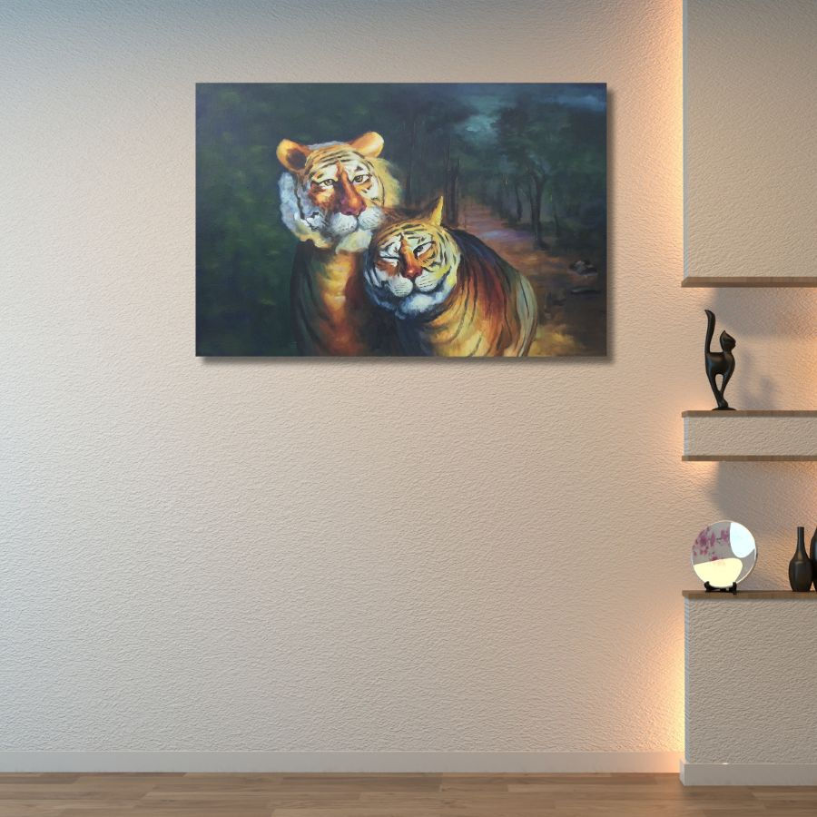 Thumbnail: Tiger Couple Painting On Canvas for living room