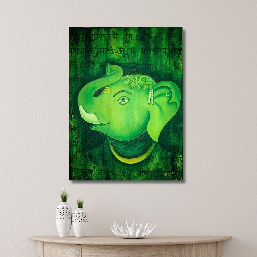 Abstract Modern Ganesha Painting on canvas