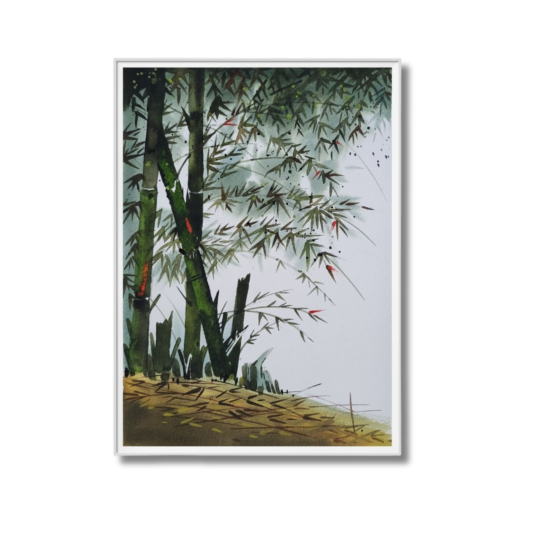 Bamboo Serenity Watercolour Painting