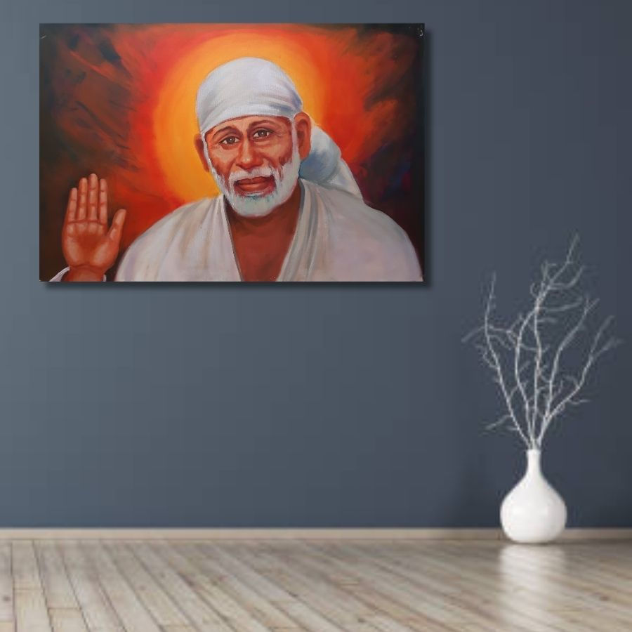 Thumbnail: Original Artistic Modern Art Sai Baba Painting