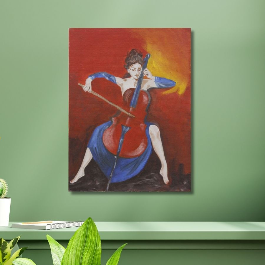 Thumbnail: shop Lady Playing Violin Painting in Mumbai