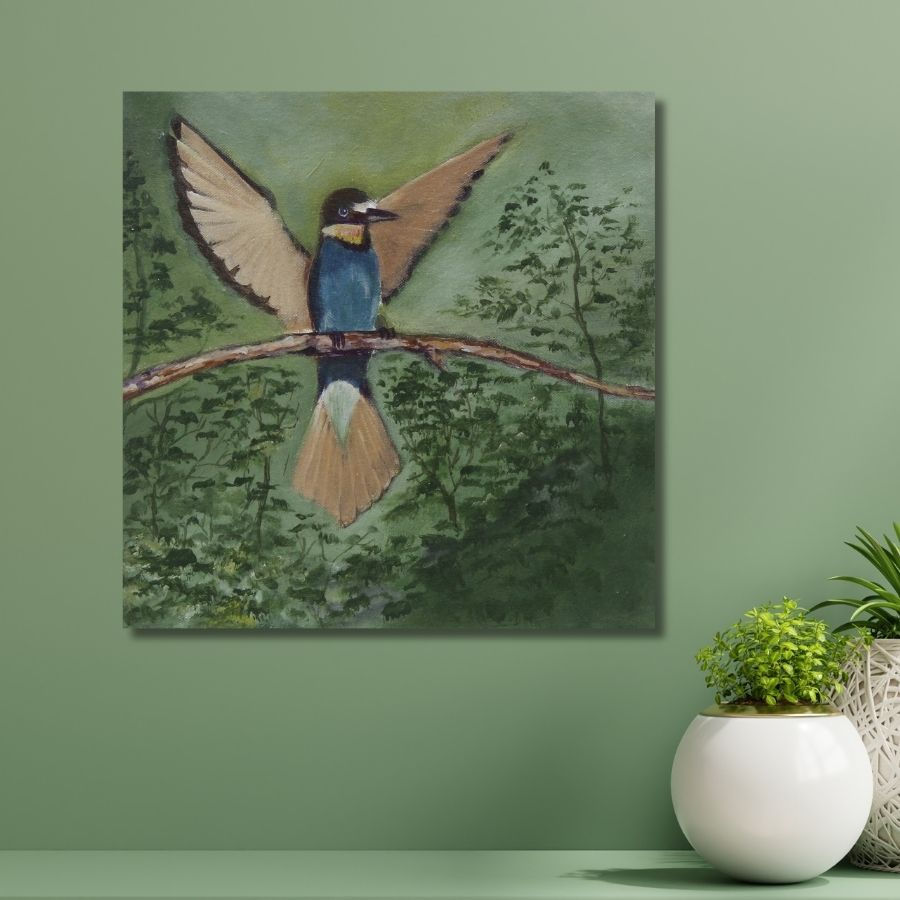 Thumbnail: buy Bird Painting On Canvas online from India