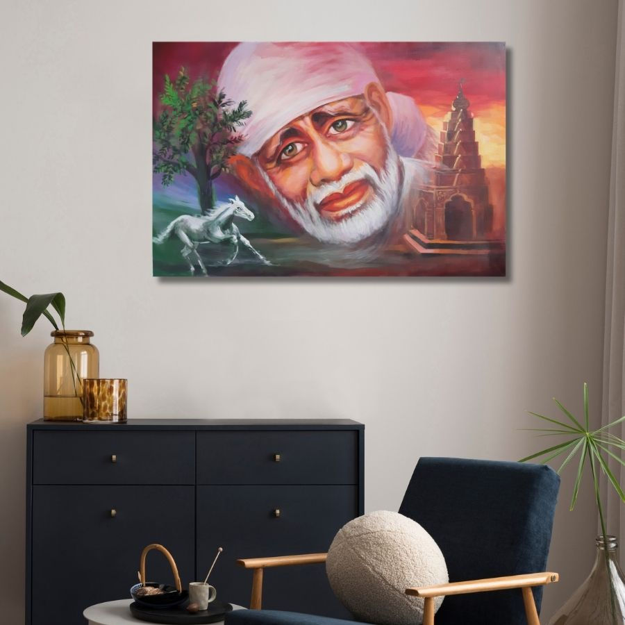 Thumbnail: Custom Sai Baba Abstract Painting