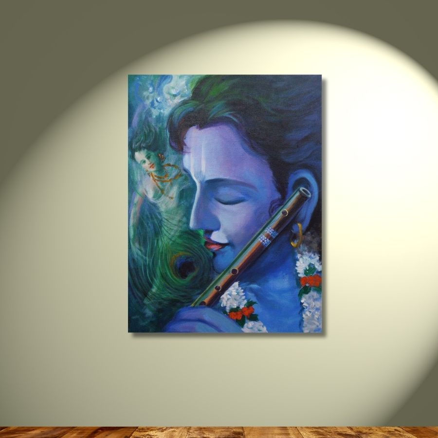 Thumbnail: buy Canvas Krishna Painting online from India