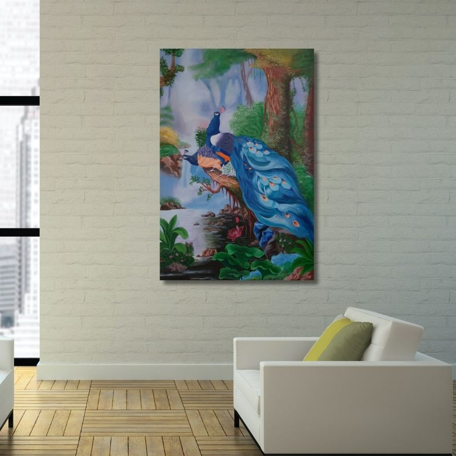 Thumbnail: original Peacock Painting for wall