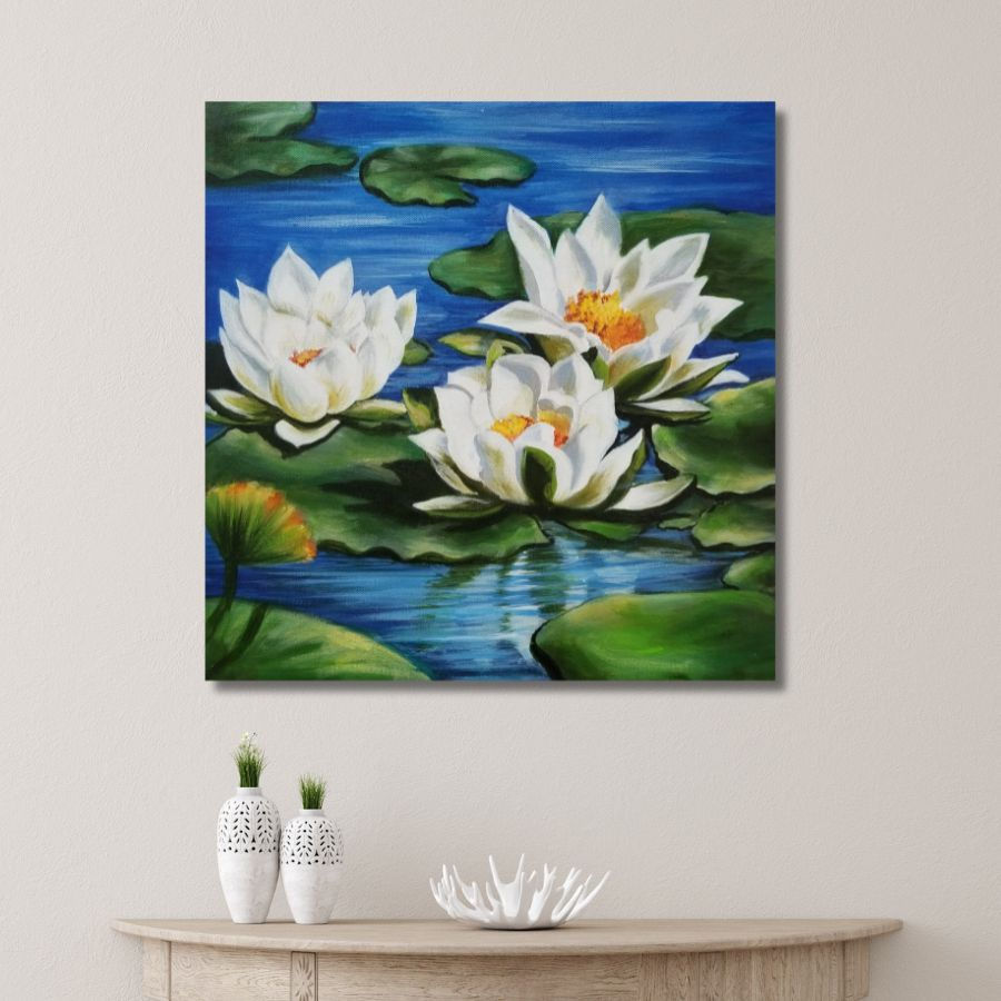 Thumbnail: famous Lotus Flower Painting with frame