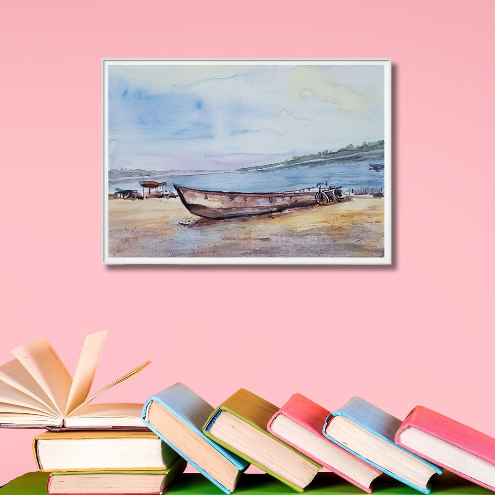 Thumbnail: Watercolour Painting Boat And Sea artworks