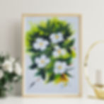 Handmade Watercolor Flowers Painting on paper
