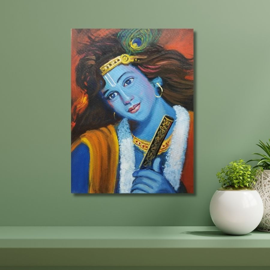 Thumbnail: Krishna Painting On Canvas artworks