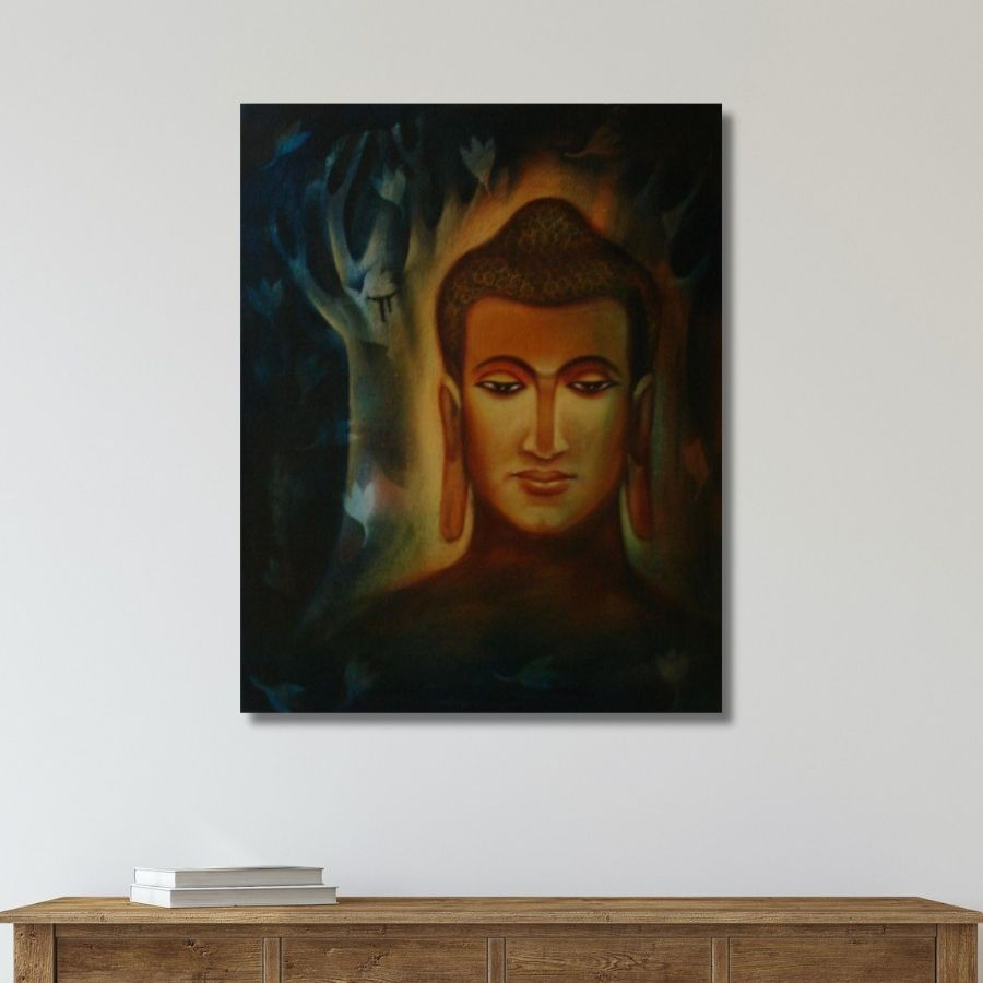 Thumbnail: acrylic buddha painting by Indian