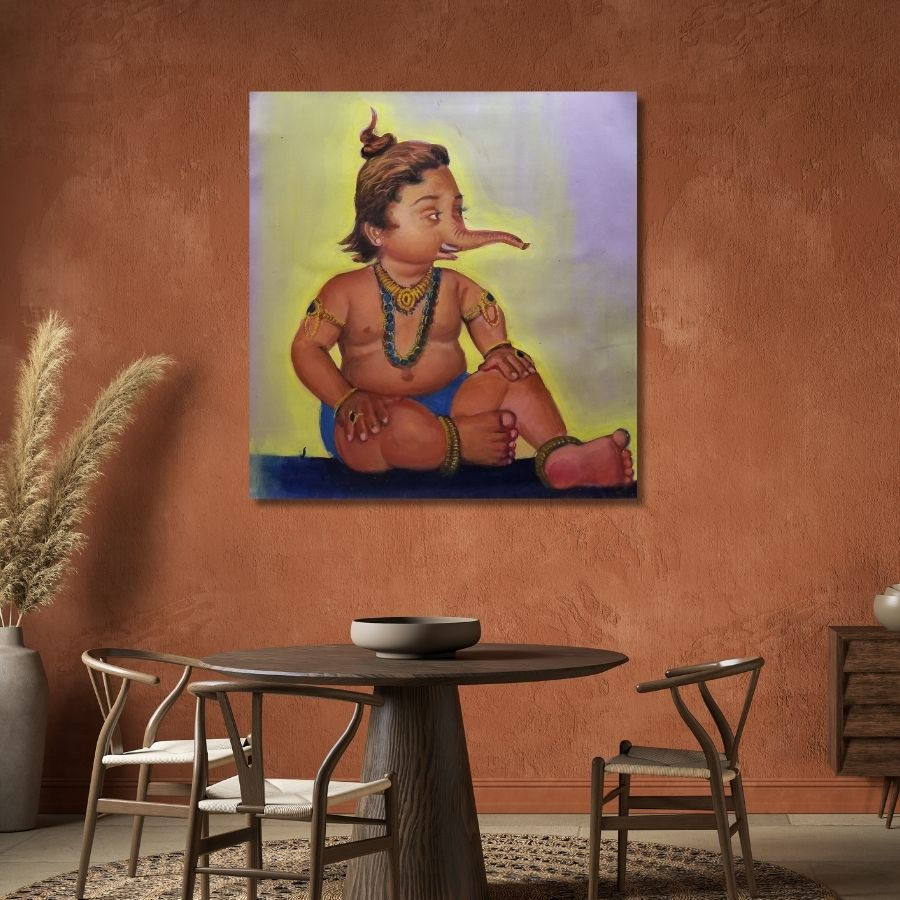 Thumbnail: Baby Ganesha Painting for living room