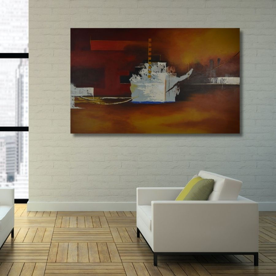 Thumbnail: Geometric Abstract Painting for living room