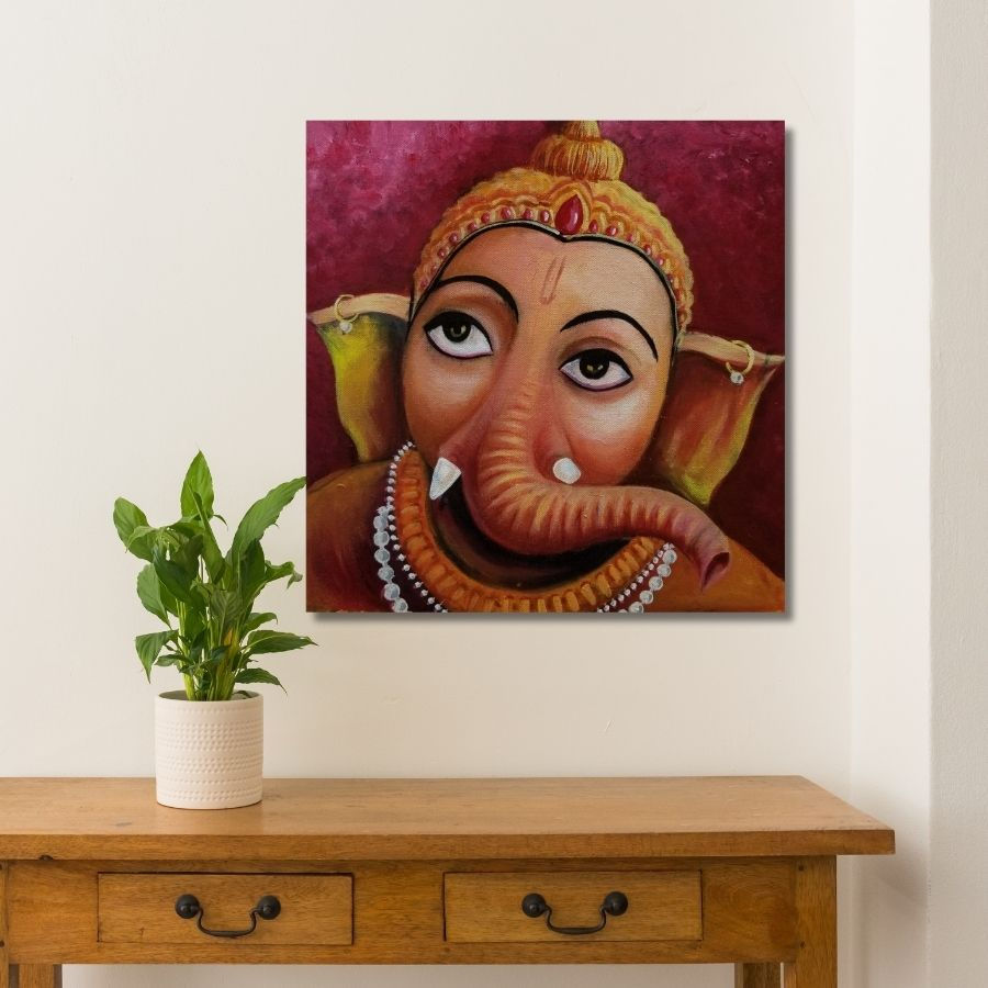 Thumbnail: original God Ganesha Painting for wall