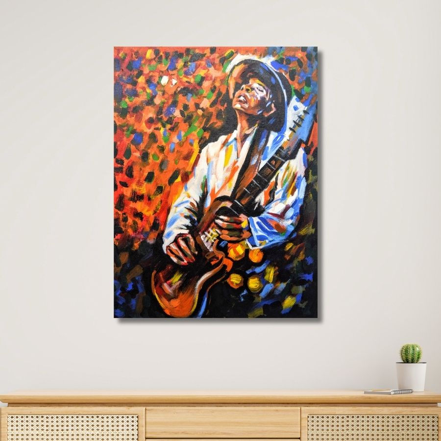 Thumbnail: buy Man Playing Guitar Painting online from India