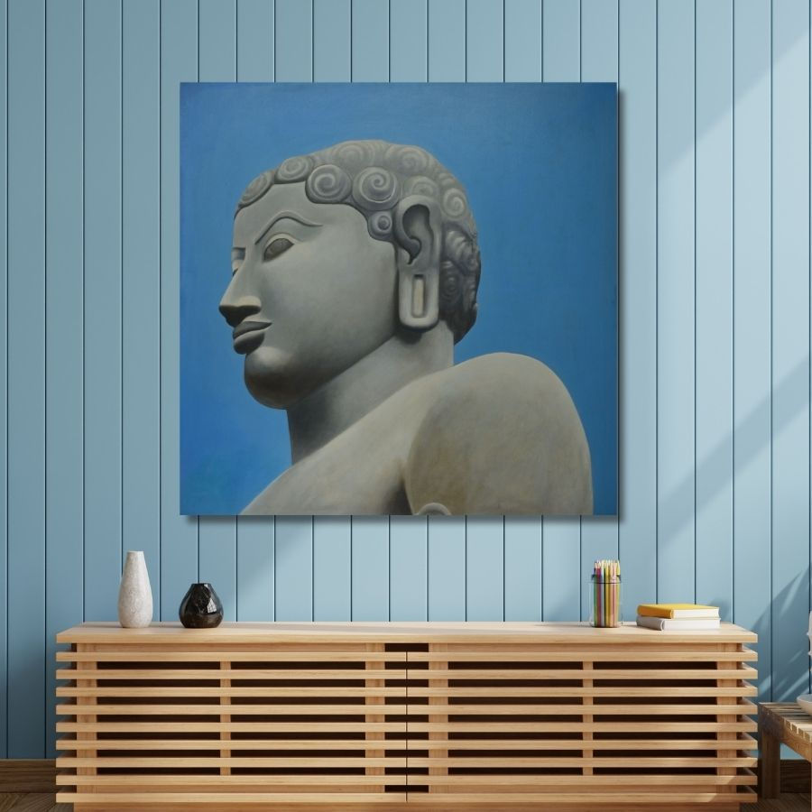 Thumbnail: handmade Gomateshwara Bahubali Statue Painting by Indian artist