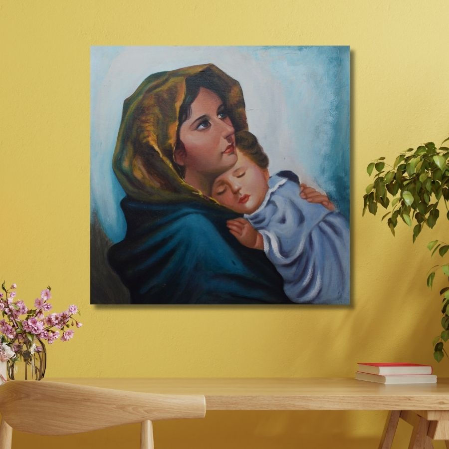 Mother Mary Jesus Christ Painting Canvas artworks