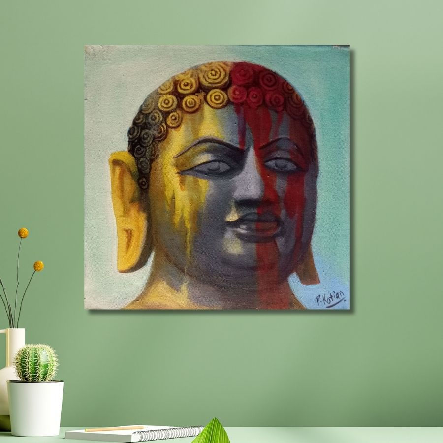 Thumbnail: originalHandmade Bahubali Gomateshwara Painting with frame