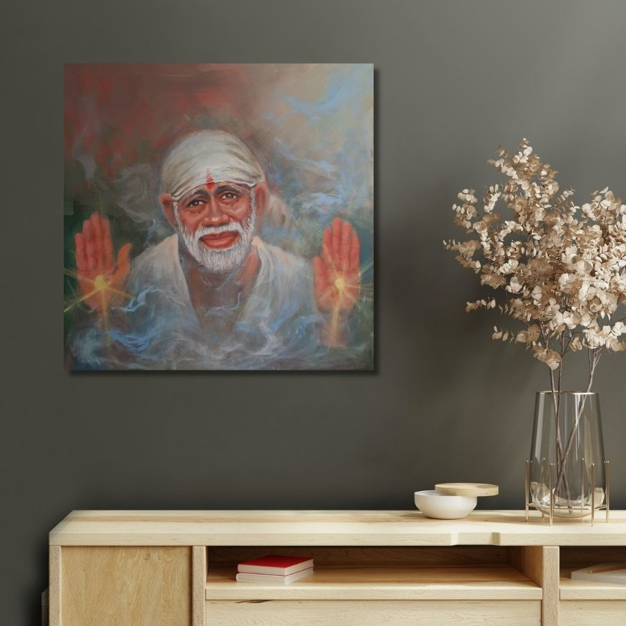 Thumbnail: Sai Baba Portrait Paintings Artworks