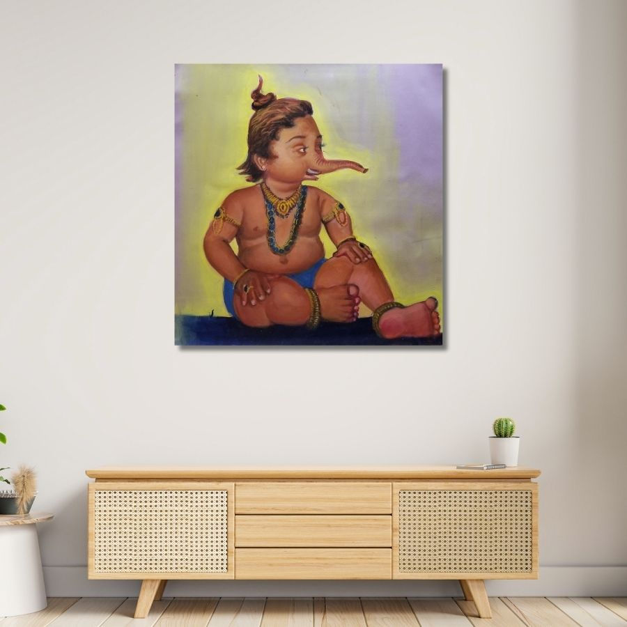 Thumbnail: buy Baby Ganesha Painting online from India