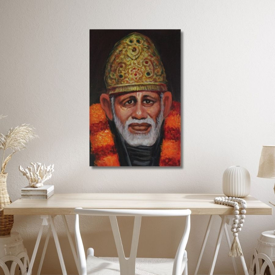 Thumbnail: Buy Sai Baba Acrylic Painting Online from India